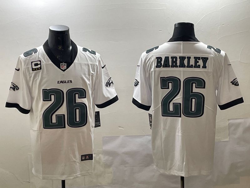 Men Philadelphia Eagles #26 Barkley White Second generations 2025 Nike Vapor Limited NFL Jersey style 2->philadelphia eagles->NFL Jersey